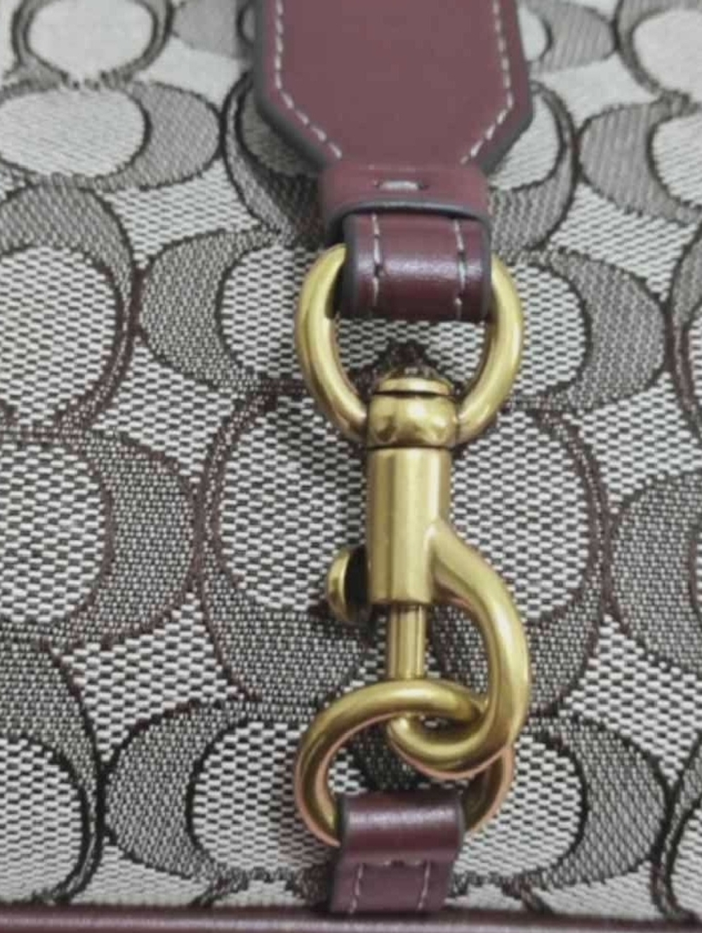 Brown Signature-Pattern Shoulder Bag - Picture 3 of 11